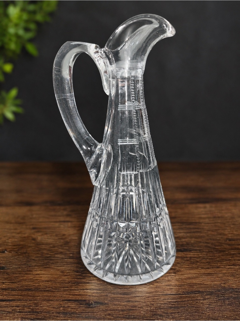 Vintage Cut Crystal Glass Water Wine Decanter Pitcher Carafe
